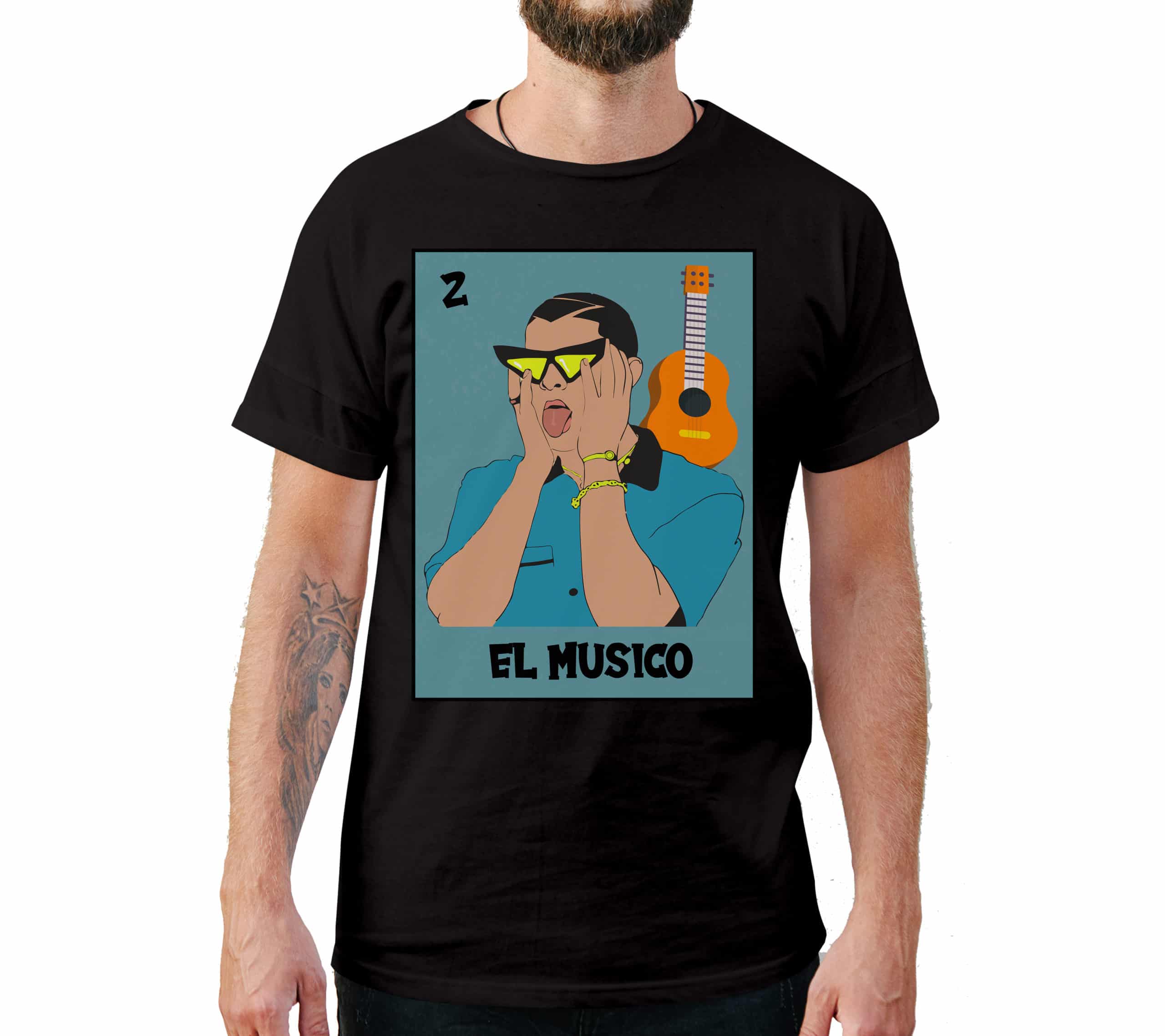 El Musico Loteria Card Style T-Shirt El Musico Loteria Card Style T-Shirt