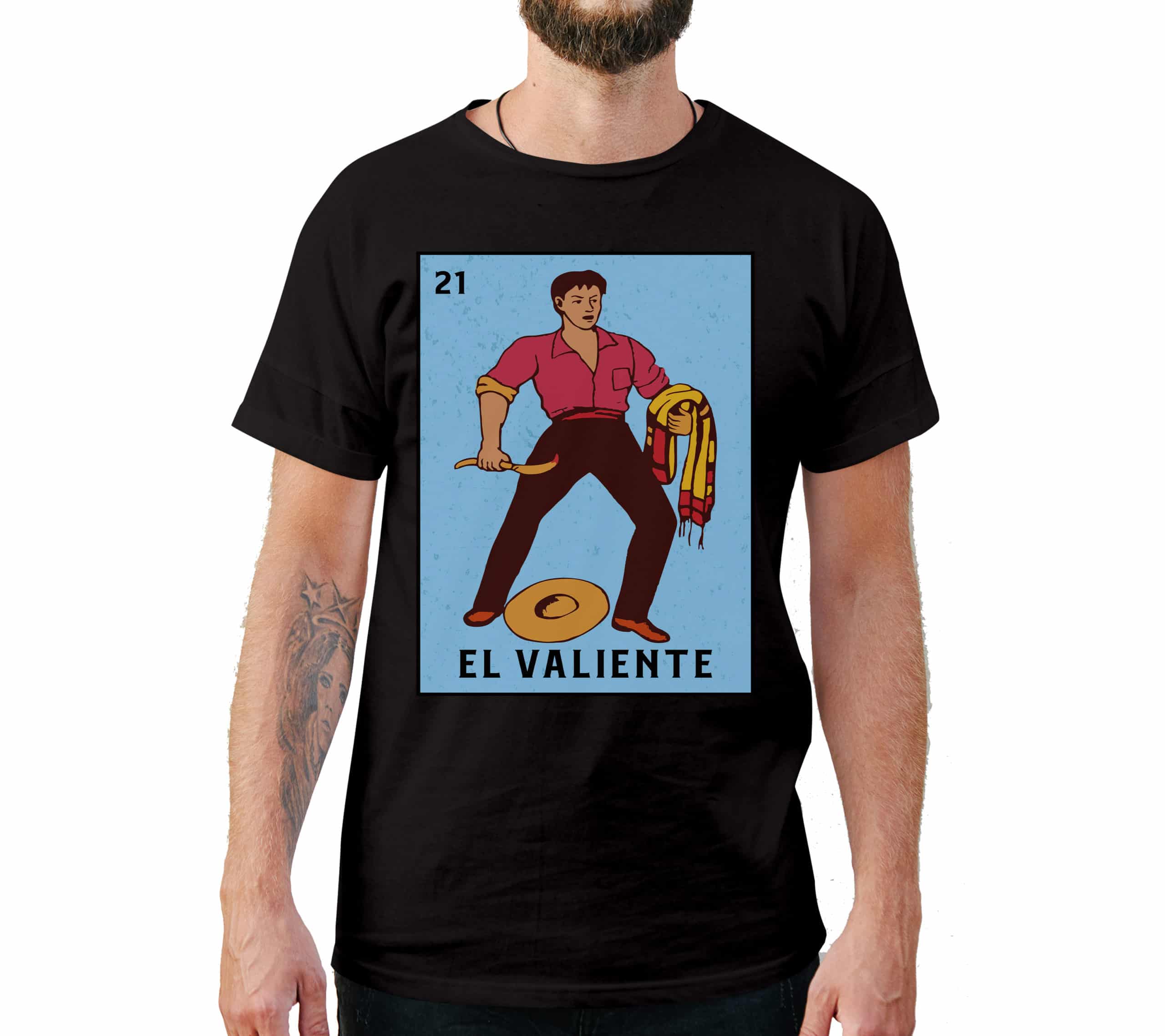 El Valiente Loteria Card Style T-Shirt El Valiente Loteria Card Style T-Shirt
