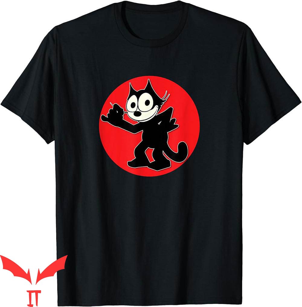 Felix The Cat T-Shirt Cartoon Red Sunset Sly Smiling Felix Tee Felix The Cat T-Shirt Cartoon Red Sunset Sly Smiling Felix Tee