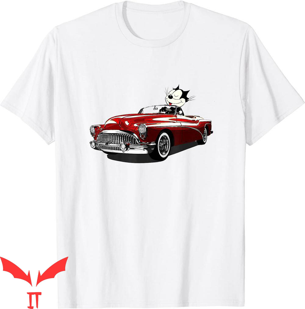 Felix The Cat T-Shirt Drives Retro Red Lowrider Convertible Felix The Cat T-Shirt Drives Retro Red Lowrider Convertible