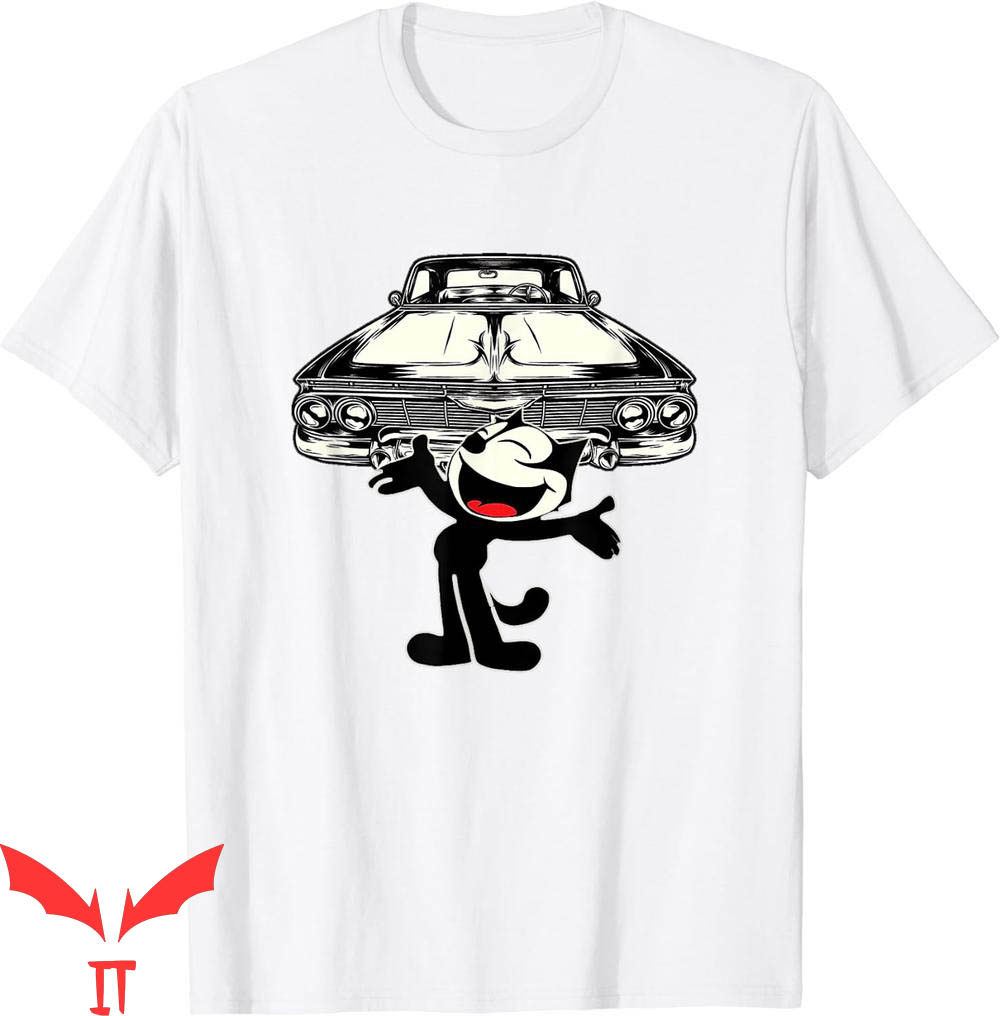 Felix The Cat T-Shirt Giant Lowrider Car Club Mashup Tee Felix The Cat T-Shirt Giant Lowrider Car Club Mashup Tee