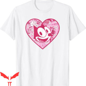 Felix The Cat T-Shirt Heart Comic Fill Vintage Cartoon Retro