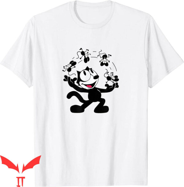 Felix The Cat T-Shirt Juggling Mice Vintage Cartoon Retro