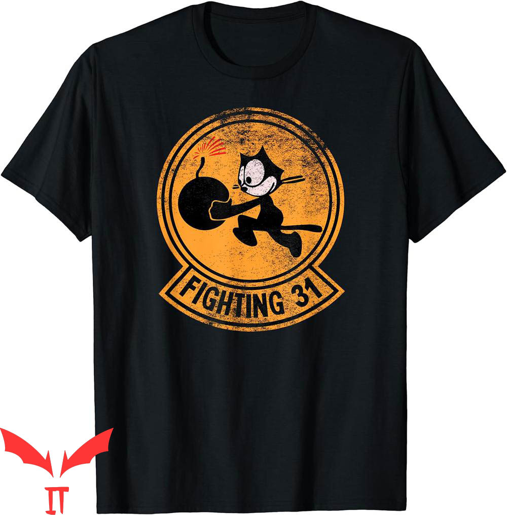 Felix The Cat T-Shirt WW2 VFA-31 Tomcatters Squadron Patch Felix The Cat T-Shirt WW2 VFA-31 Tomcatters Squadron Patch