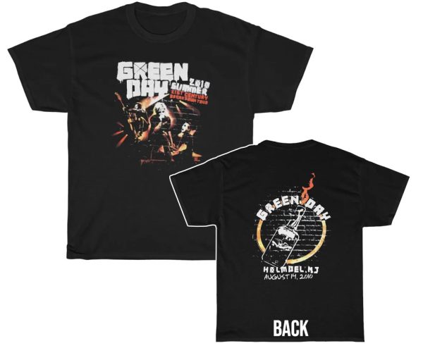 Green Day 21st Century Breakdown Tour Holmden NJ August 14, 2010 Event Shirt