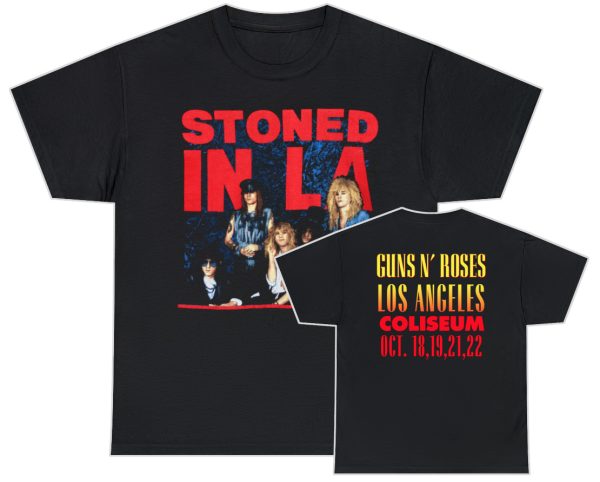 Guns N Roses October 18 – 22 1989 Stoned In LA Event Tour Shirt