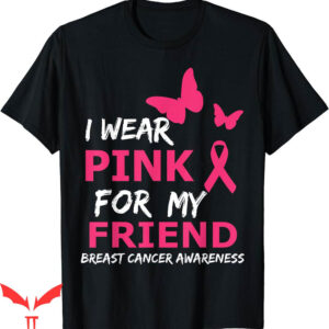 I Wear My Heart On My T-Shirt Heart Ribbon Breast Cancer