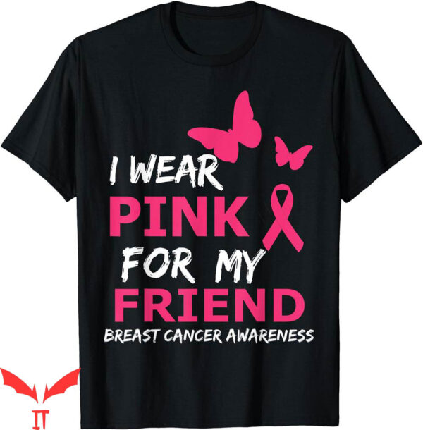 I Wear My Heart On My T-Shirt Heart Ribbon Breast Cancer