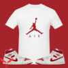 Jordan 1 T-Shirt Air J1 Red Sneaker Match Jumpman Red Logo