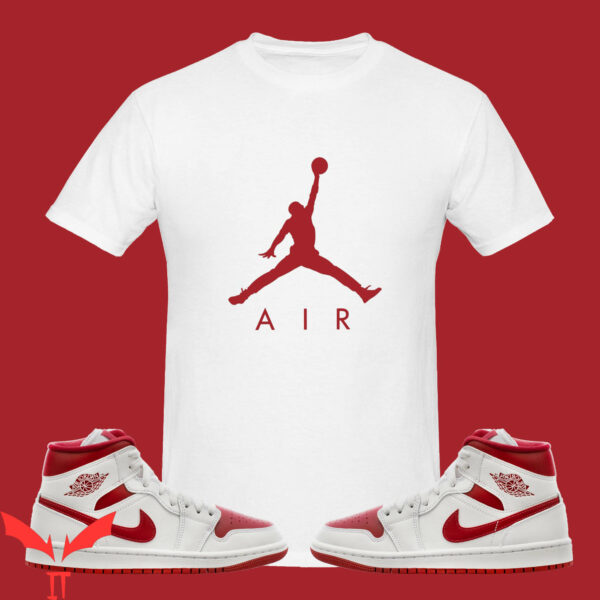 Jordan 1 T-Shirt Air J1 Red Sneaker Match Jumpman Red Logo