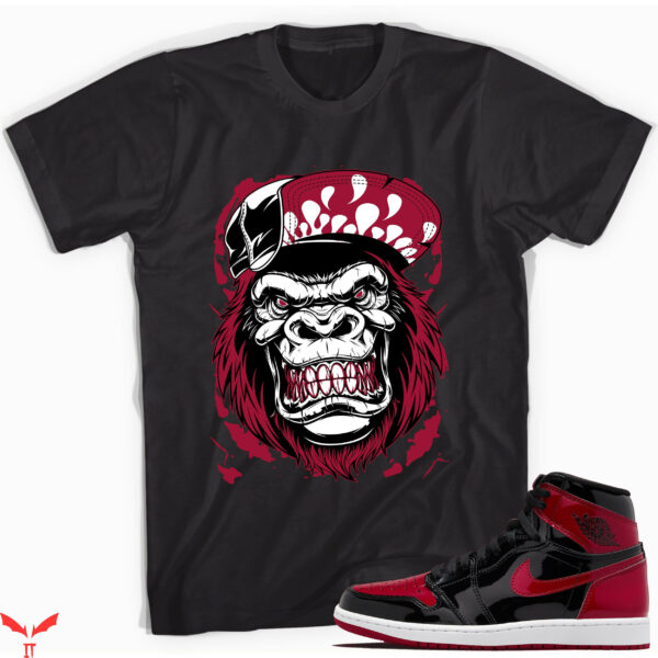 Jordan 1 T-Shirt Gorilla Beast Match J1 Retro Bred Patent