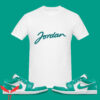 Jordan 1 T-Shirt J1 Sneaker Blue-Green Match Casual