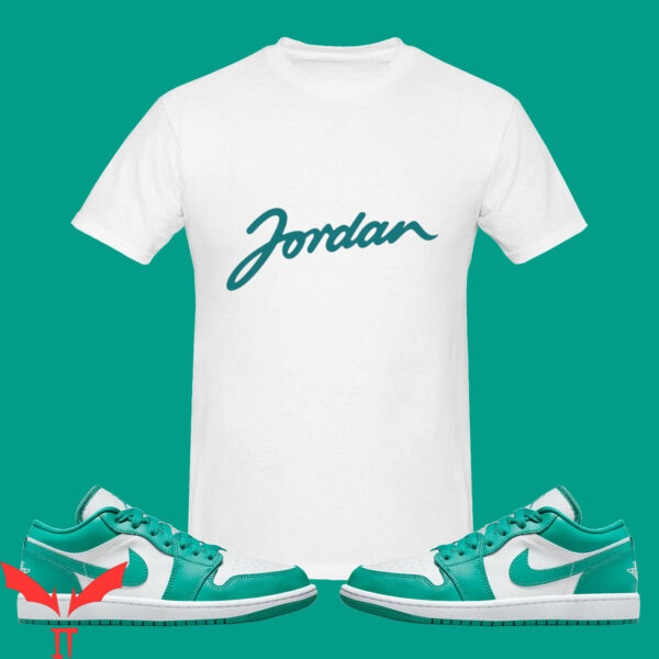 Jordan 1 T-Shirt J1 Sneaker Blue-Green Match Casual