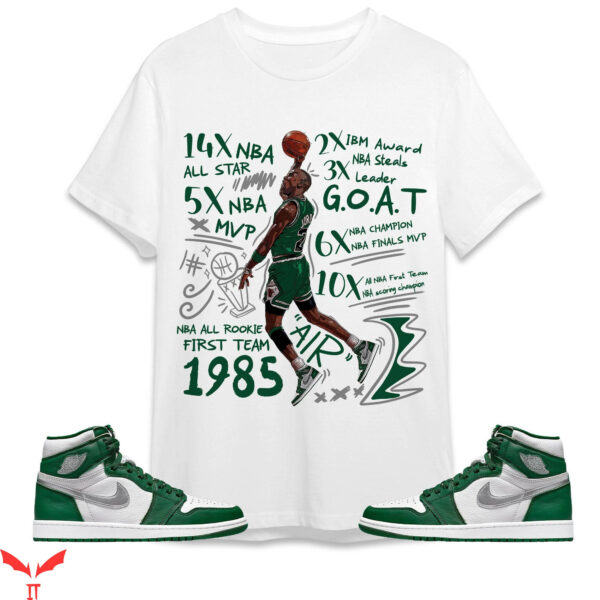 Jordan 1 T-Shirt MJ Accolades Match J1 High OG Gorge Green