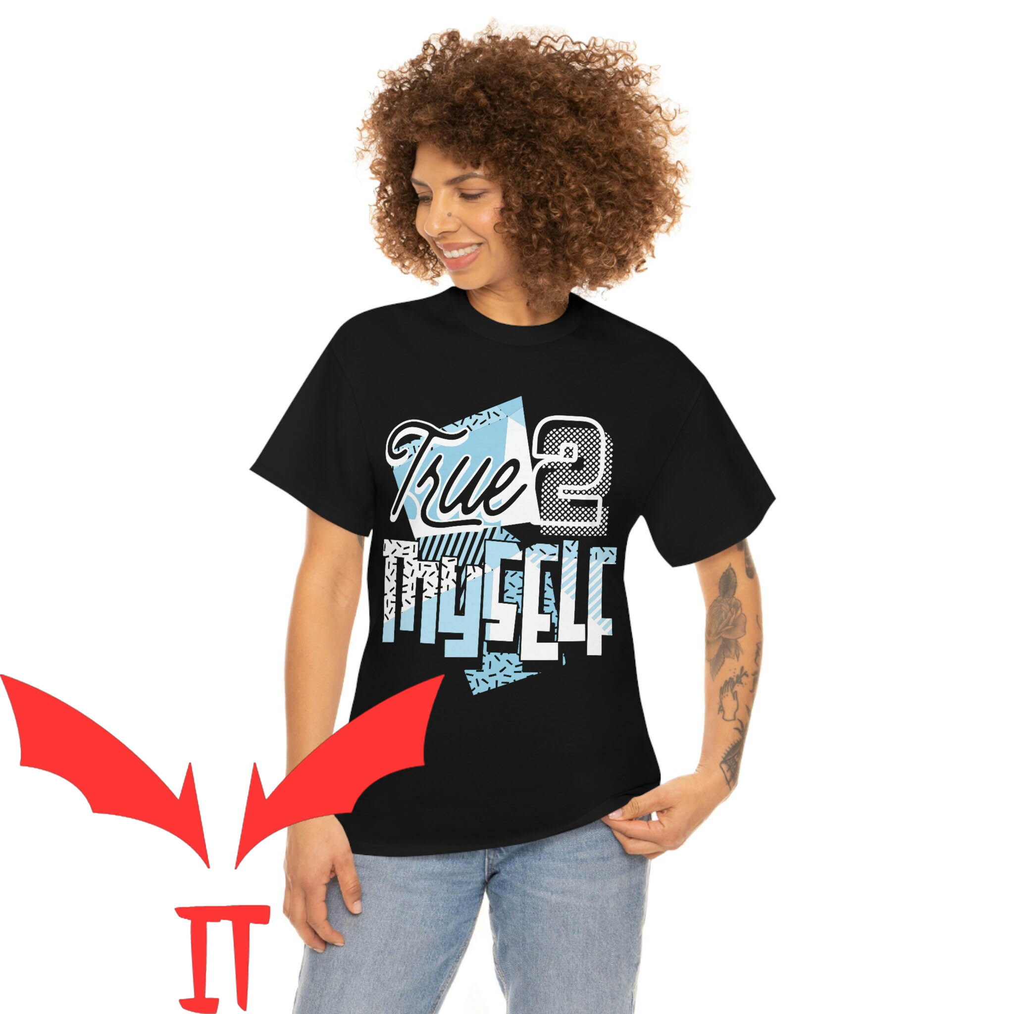 Jordan 1 T-Shirt Stay True J1 Mid Ice Blue Sneaker Matching Jordan 1 T-Shirt Stay True J1 Mid Ice Blue Sneaker Matching