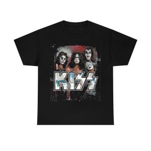 KISS 1974 Paul Stanley Bandit Makeup Group Photo Shirt