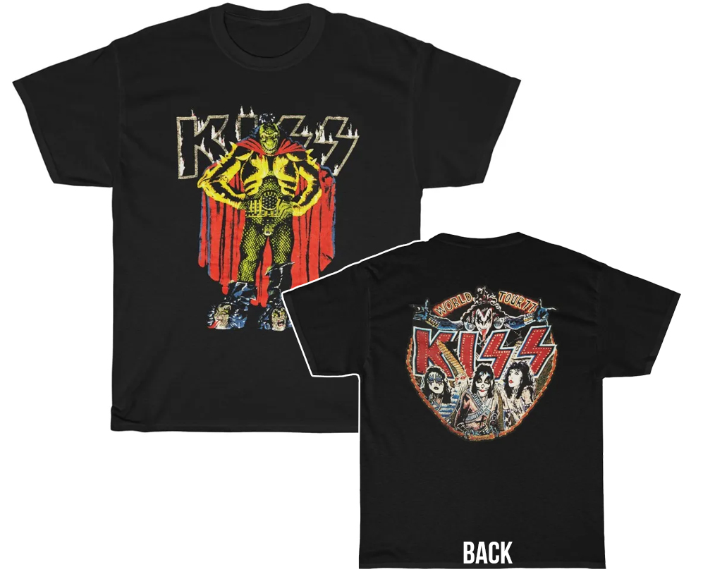 KISS 1977 World Tour Lot Shirt - Revered Images KISS 1977 World Tour Lot Shirt - Revered Images