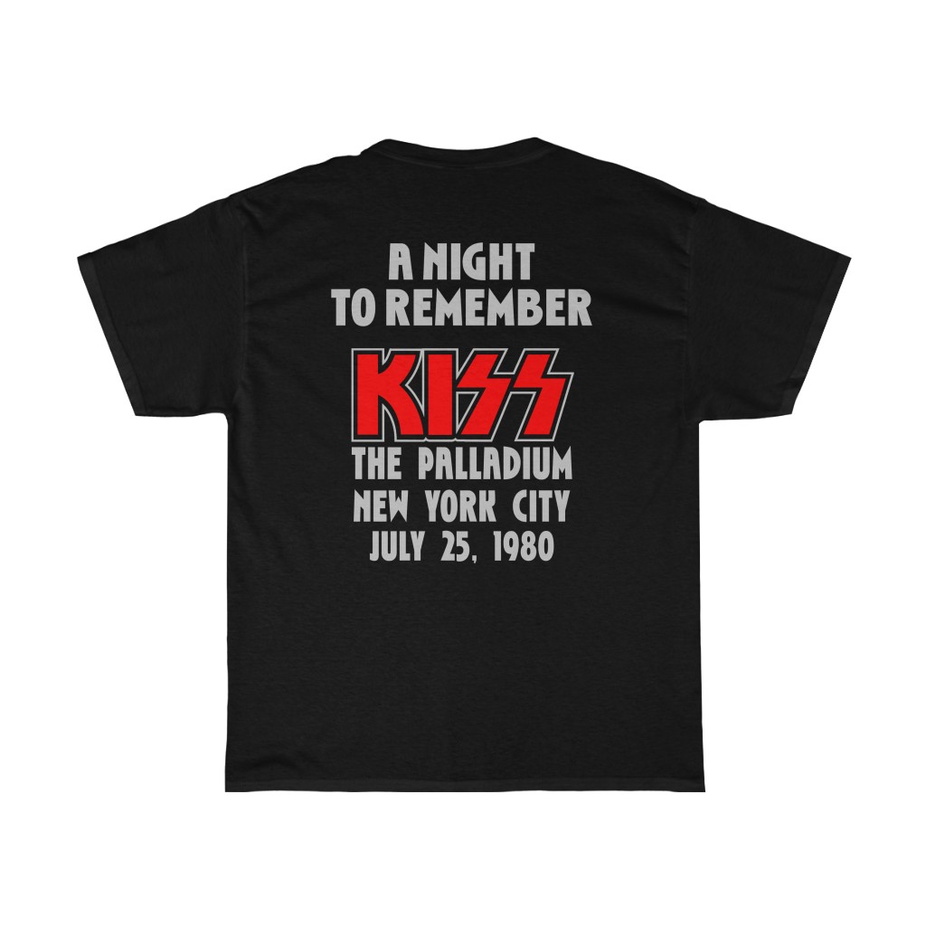 KISS 1980 - 81 Custom World Tour A Night To Remember Eric Carr Debut Palladium Shirt KISS 1980 - 81 Custom World Tour A Night To Remember Eric Carr Debut Palladium Shirt
