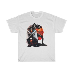 KISS 1980 Unmasked Era Group Shot Photo with Eric Carr T-Shirt