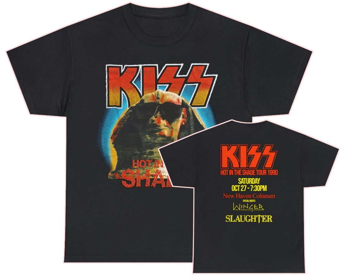 KISS 1990 Hot In The Shade October 27 New Haven Coliseum Event Shirt KISS 1990 Hot In The Shade October 27 New Haven Coliseum Event Shirt