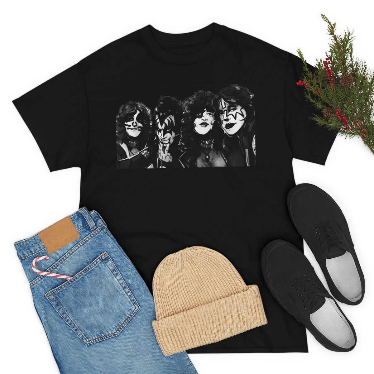 KISS Band Fan Art Drawing Shirt KISS Band Fan Art Drawing Shirt