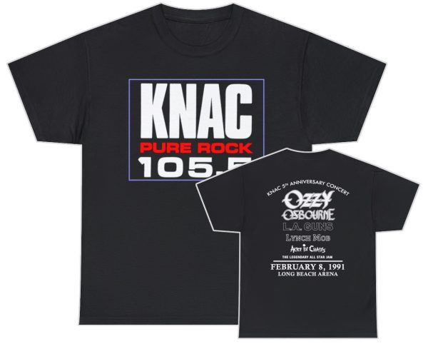 KNAC February 8, 1991 Ozzy Osbourne LA Guns Lynch Mob Alice In Chains 5th Anniversary Concert Event Shirt