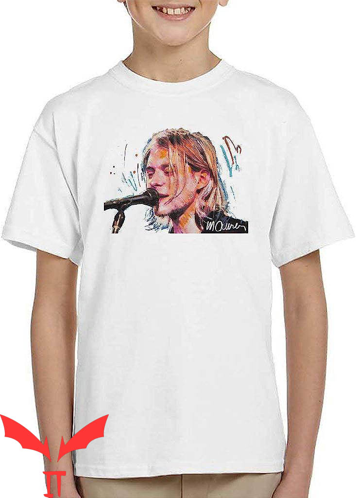Kirt Cobain T-Shirt Singing Portrait By Sidney Maurer Kirt Cobain T-Shirt Singing Portrait By Sidney Maurer