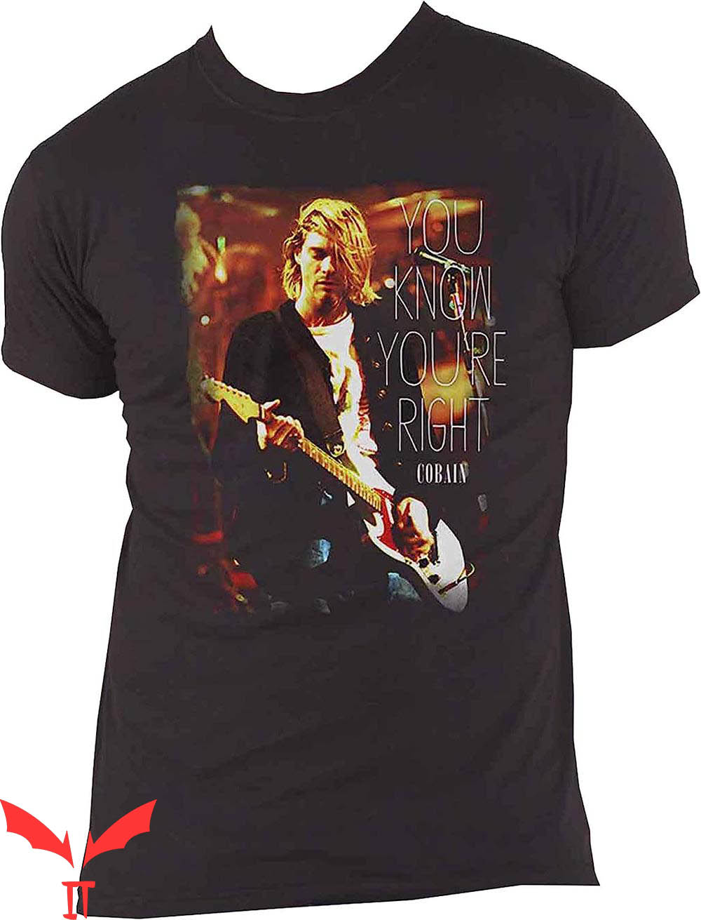 Kirt Cobain T-Shirt You Know You're Right Grunge Rock Kirt Cobain T-Shirt You Know You're Right Grunge Rock