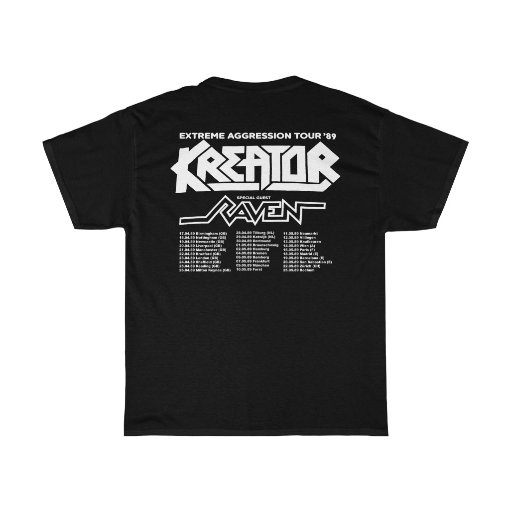 Kreator Raven 1989 Extreme Aggression European Tour Shirt Kreator Raven 1989 Extreme Aggression European Tour Shirt