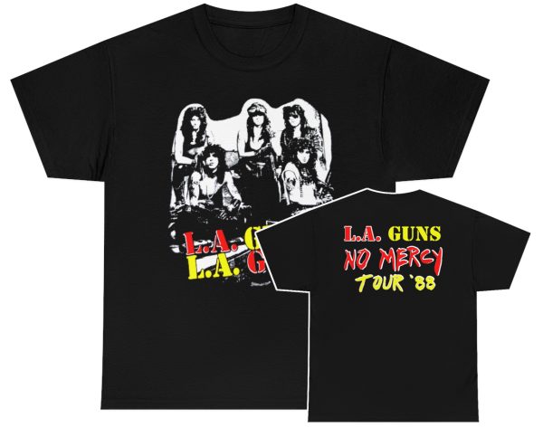 LA Guns 1988 Band Photo No Mercy Tour Shirt