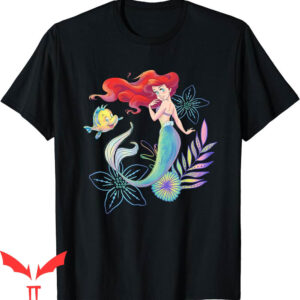 Little Mermaid T-Shirt Disney Ariel And Flounder Sea