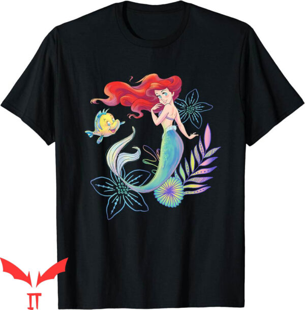 Little Mermaid T-Shirt Disney Ariel And Flounder Sea