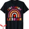 Live Laugh Lesbian T-Shirt Boho Rainbow LGBTQ Pride Month