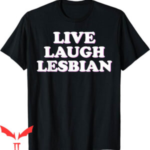 Live Laugh Lesbian T-Shirt Pride Month Boho Rainbow