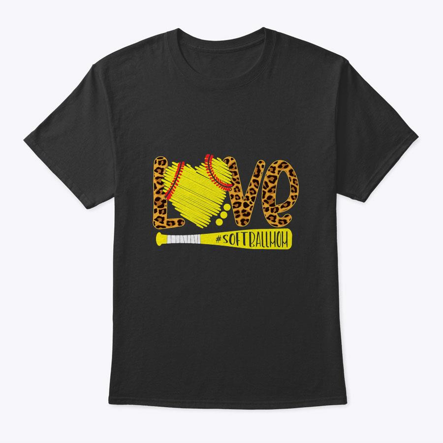Love Softball Mom Leopard Print Baseball Lover Mother's Day T-Shirt Love Softball Mom Leopard Print Baseball Lover Mother's Day T-Shirt