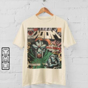 MF DOOM All Caps Comic Art Book Retro Vintage 90s T-Shirt