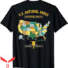 Map On T-Shirt All 63 US National Parks Outdoor Adventure