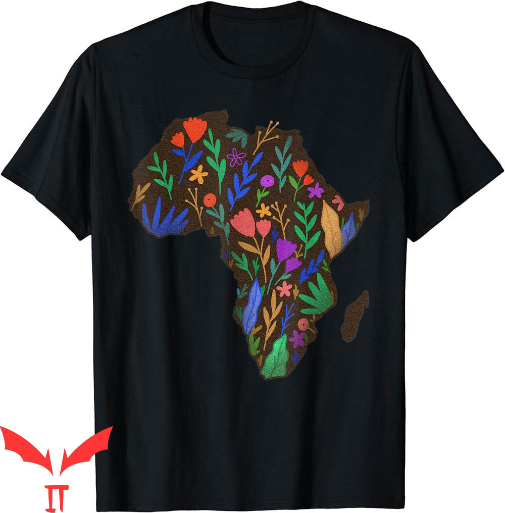 Map On T-Shirt Floral Aesthetic Colorful Nature Of Africa On Map On T-Shirt Floral Aesthetic Colorful Nature Of Africa On