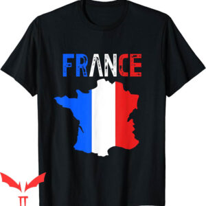 Map On T-Shirt France Flag Soccer Futbol Club Support