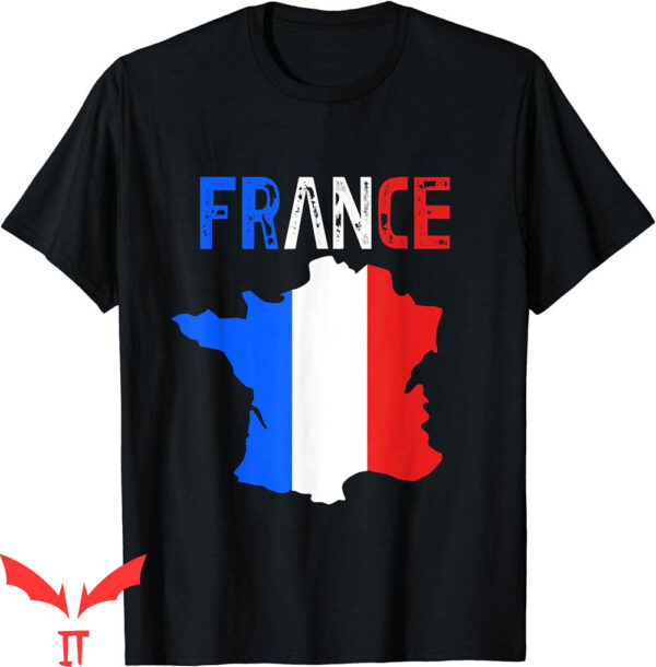 Map On T-Shirt France Flag Soccer Futbol Club Support