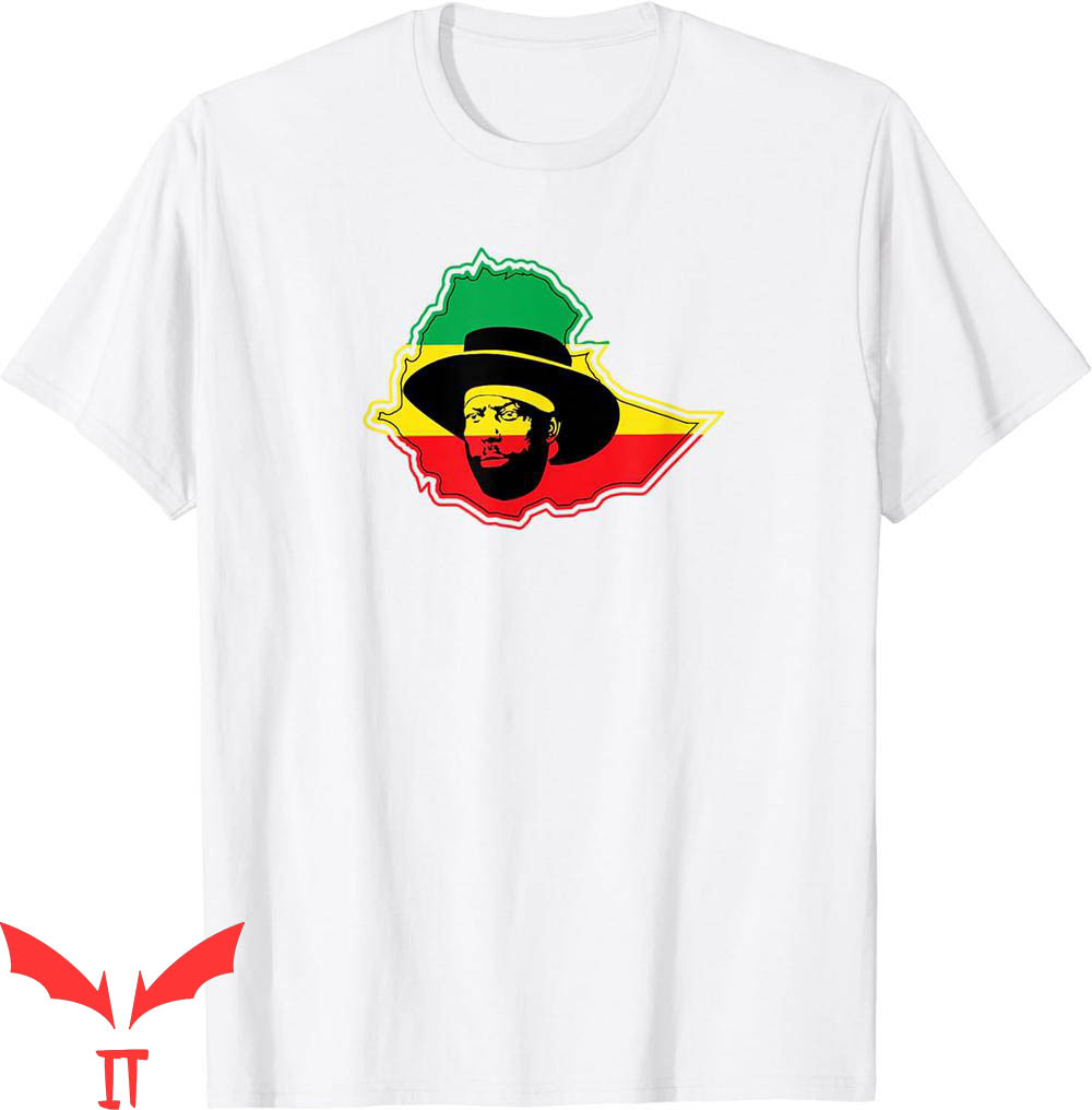 Map On T-Shirt Menelik II Face On Ethiopian Map Adventure Map On T-Shirt Menelik II Face On Ethiopian Map Adventure