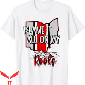 Map On T-Shirt Retro Ohio Map Blame It All On My Roots