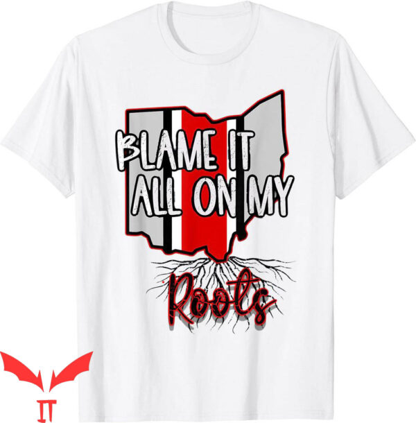 Map On T-Shirt Retro Ohio Map Blame It All On My Roots