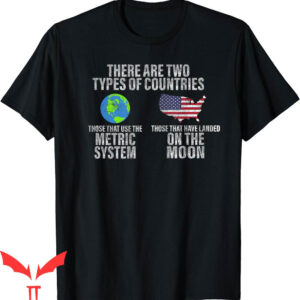 Map On T-Shirt Two Types Of Countries Use Metric Or Landed