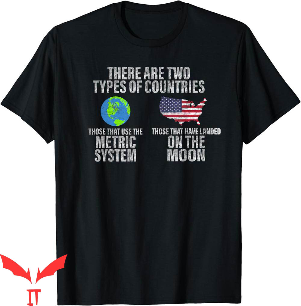 Map On T-Shirt Two Types Of Countries Use Metric Or Landed Map On T-Shirt Two Types Of Countries Use Metric Or Landed