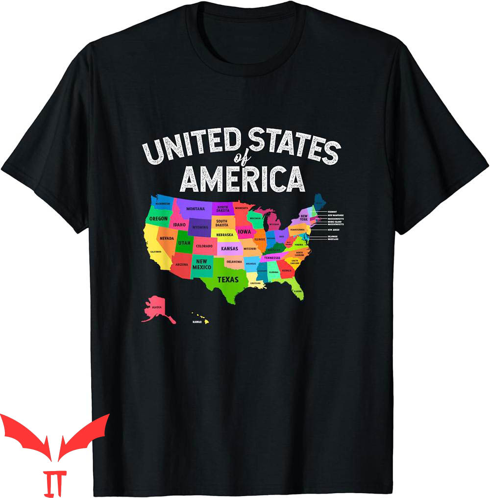 Map On T-Shirt United States Retro World Adventure Map On T-Shirt United States Retro World Adventure