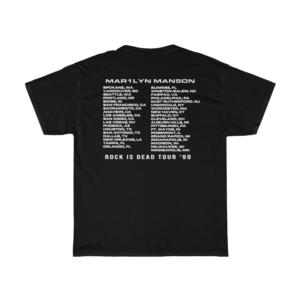 Marilyn Manson 1999 Sex Drugs and Rock & Roll Rock Is Dead Tour Shirt Marilyn Manson 1999 Sex Drugs and Rock & Roll Rock Is Dead Tour Shirt