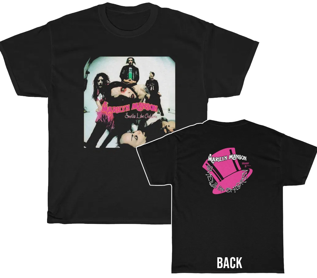 Marilyn Manson Custom Designed Smells Like Children T-Shirt Marilyn Manson Custom Designed Smells Like Children T-Shirt