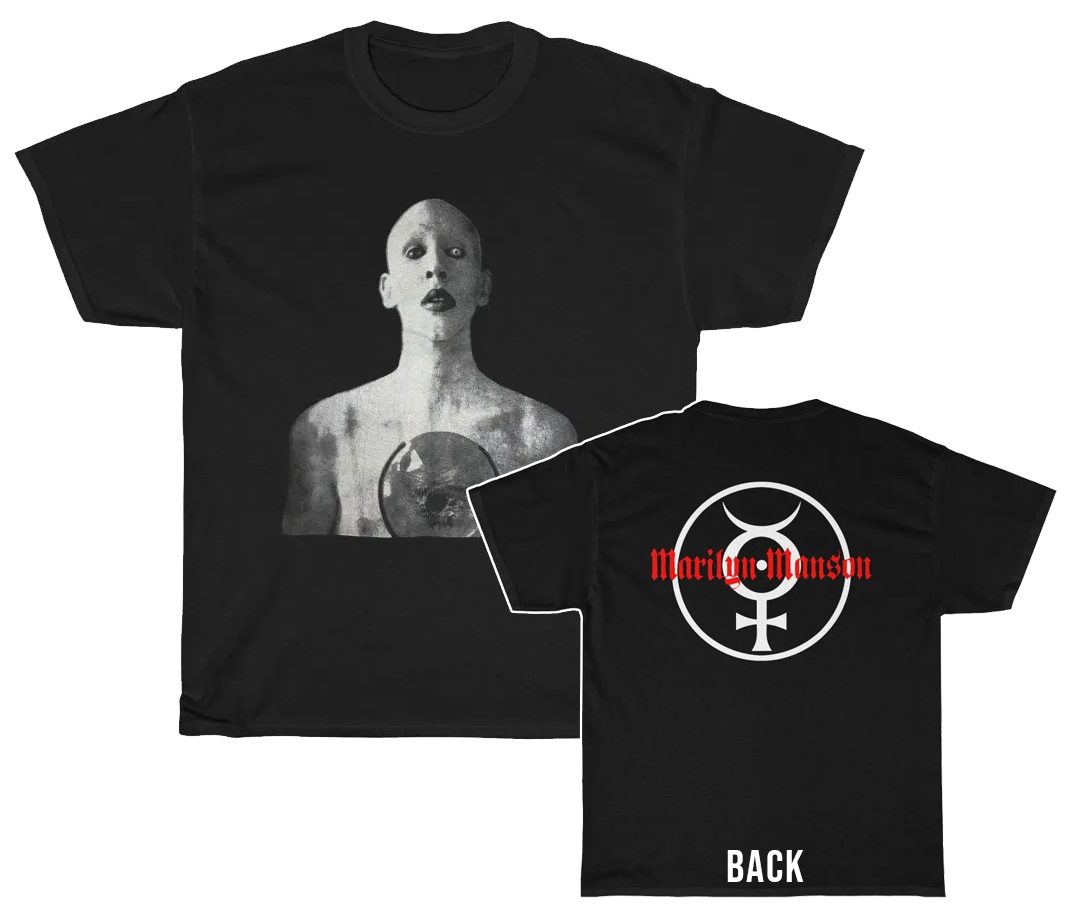 Marilyn Manson Holywood Era Bald Mercury Symbol Shirt Marilyn Manson Holywood Era Bald Mercury Symbol Shirt