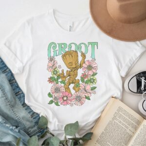 Marvel Guardians Of The Galaxy Groot Floral Dance Poster T-Shirt